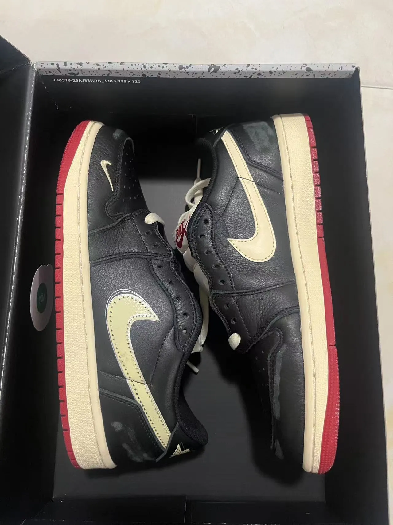 Nike Air Force 1 Black Cream Red Lifestyle Sneakers 9