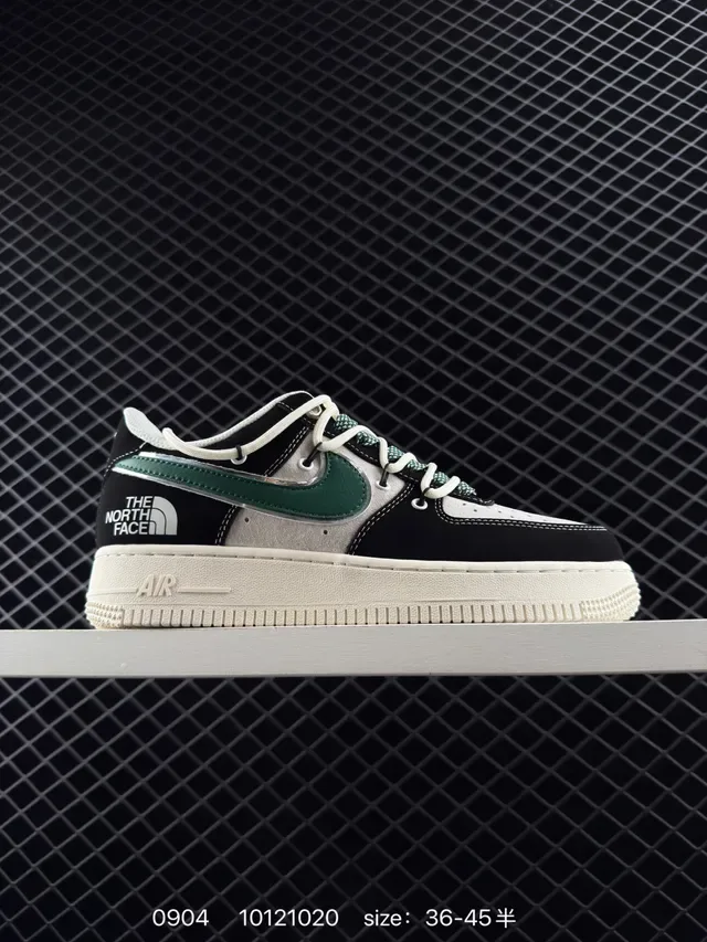 Nike Air Force 1 Black Green Patchwork Upper Lifestyle Sneakers 6