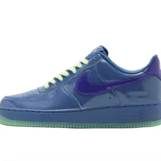 Nike Air Force 1 Glossy Blue Purple Neon Lime Lifestyle Sneakers