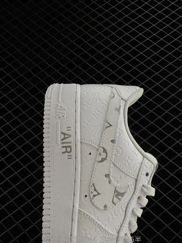 Nike Air Force 1 Low Monogram White Lifestyle Sneakers 5