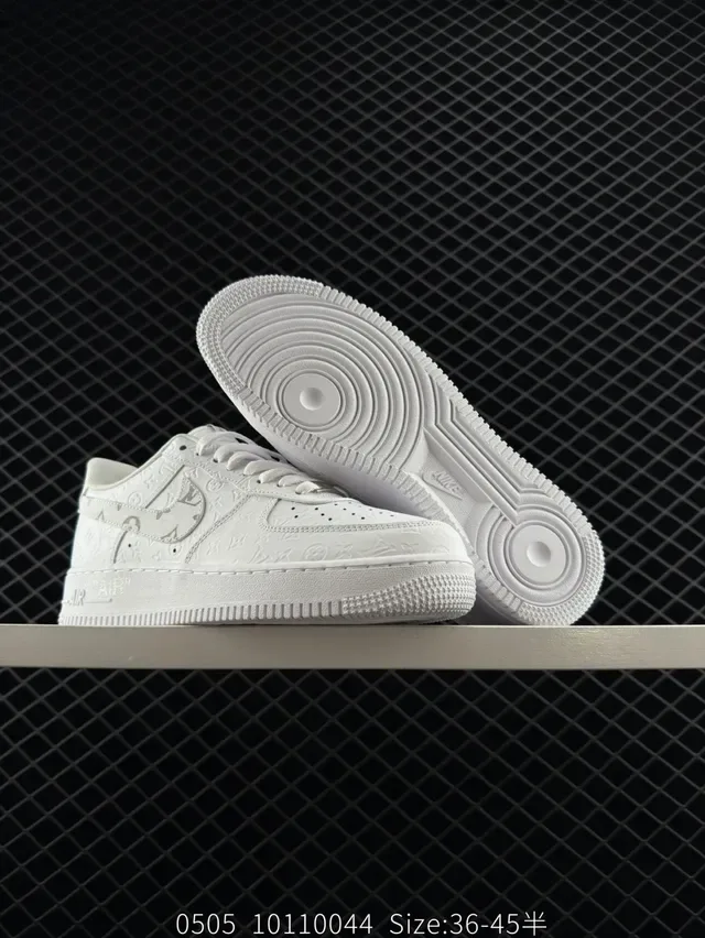 Nike Air Force 1 Low Monogram White Lifestyle Sneakers 6
