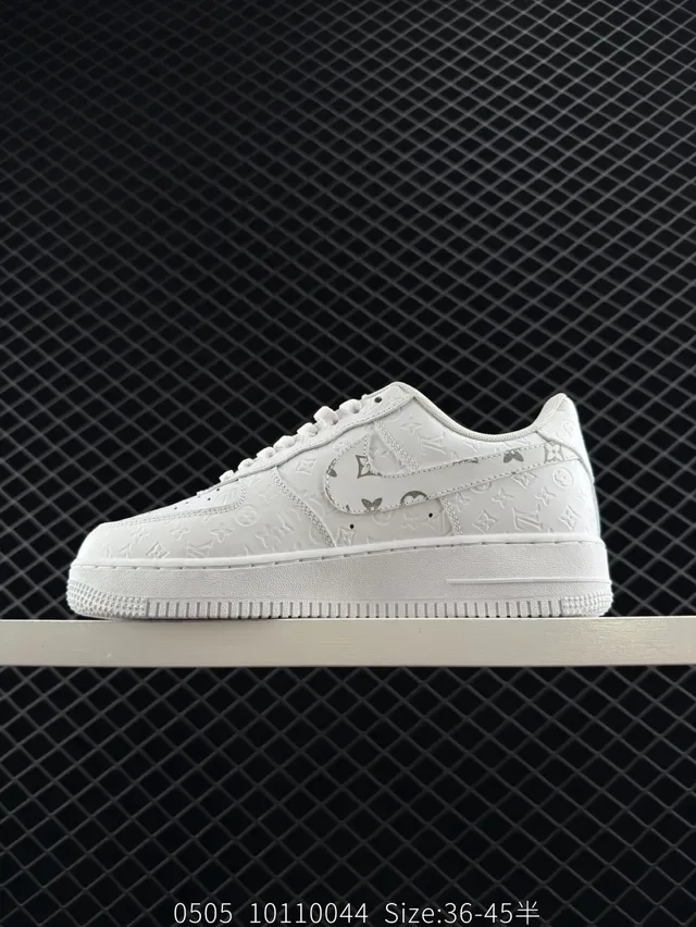 Nike Air Force 1 Low Monogram White Lifestyle Sneakers 7