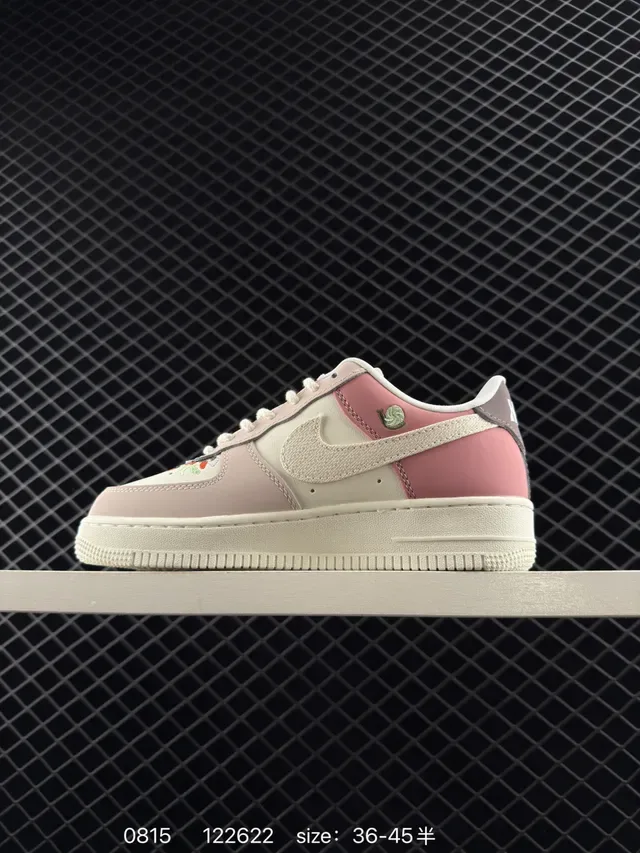 Nike Air Force 1 Low Pink and Cream Lifestyle Sneakers 6