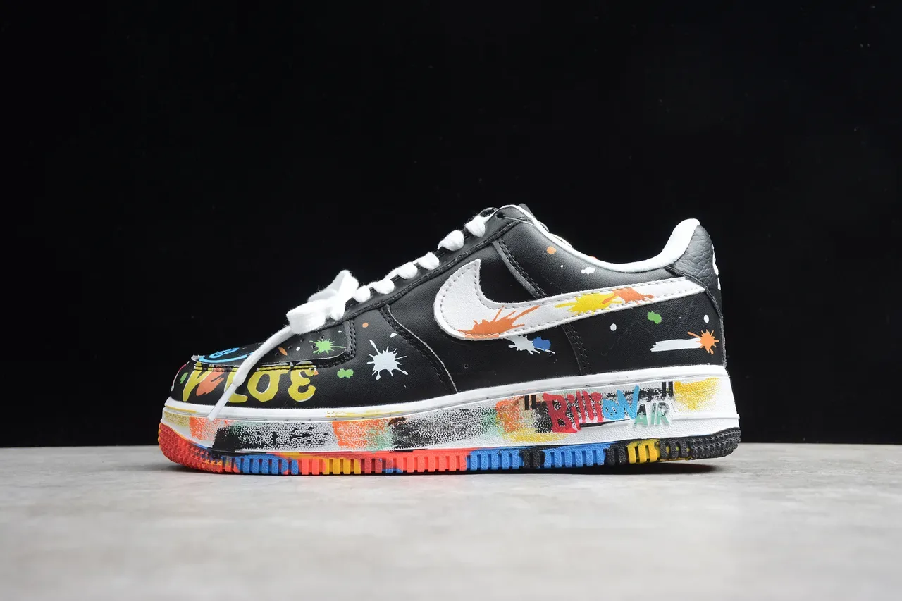 Nike Air Force 1 Multicolor Paint-Splatter Lifestyle Sneakers 1
