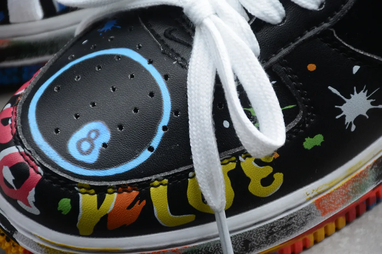 Nike Air Force 1 Multicolor Paint-Splatter Lifestyle Sneakers 9