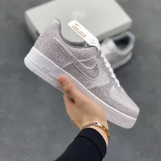 Nike Air Force 1 Perforated Gray White Lifestyle Sneakers