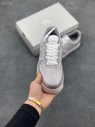 Nike Air Force 1 Perforated Gray White Lifestyle Sneakers 2