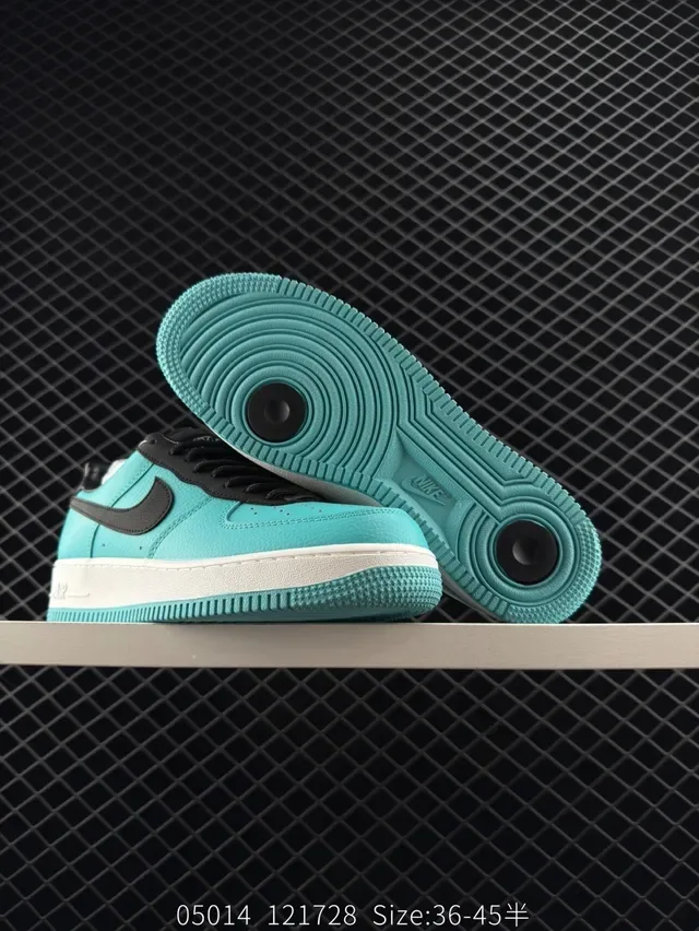 Nike Air Force 1 Turquoise and Black Lifestyle Sneakers 2