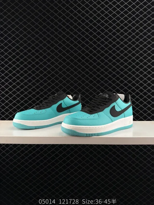 Nike Air Force 1 Turquoise and Black Lifestyle Sneakers 3
