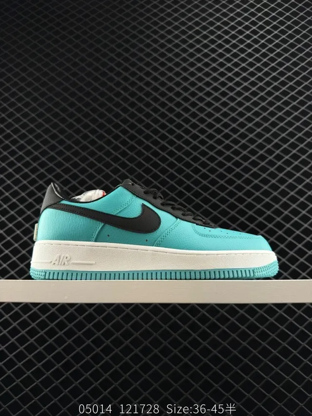 Nike Air Force 1 Turquoise and Black Lifestyle Sneakers 6