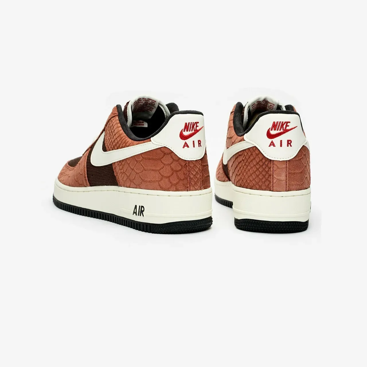 Nike Air Force 1 Two-Tone Brown Snake-Embossed Lifestyle Sneakers 2