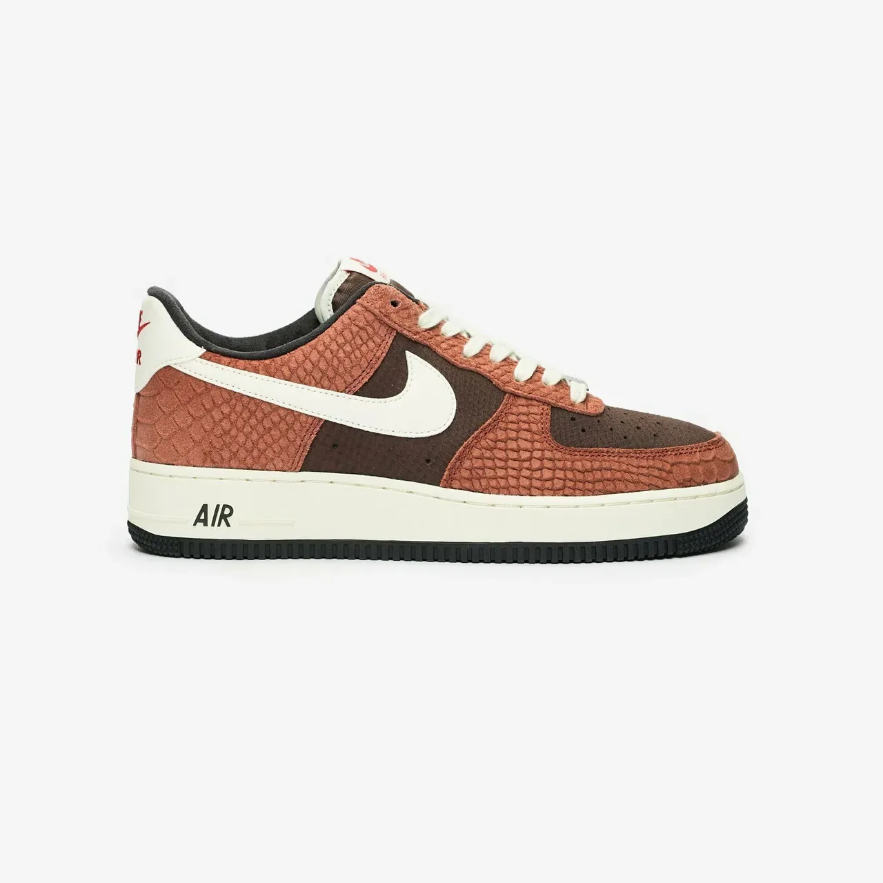 Nike Air Force 1 Two-Tone Brown Snake-Embossed Lifestyle Sneakers 5