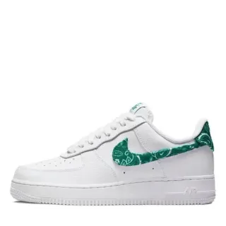 Nike Air Force 1 White and Green Bandana Print Lifestyle Sneakers