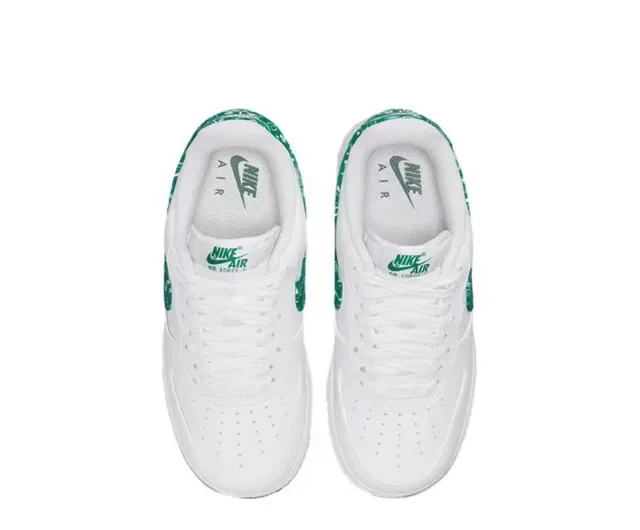 Nike Air Force 1 Branco e Verde Bandana Print Tênis Lifestyle 4