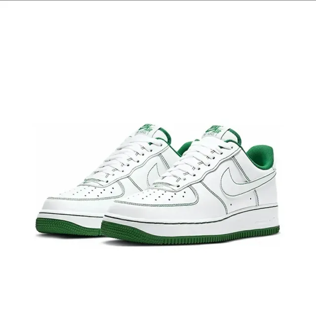 Nike Air Force 1 White and Green Lifestyle Sneakers 2