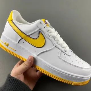 Nike Air Force 1 White and Yellow Lifestyle Sneakers