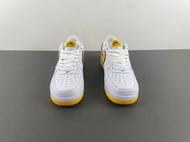 Nike Air Force 1 White and Yellow Lifestyle Sneakers 11