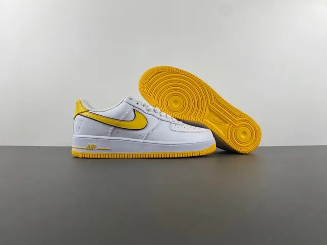 Nike Air Force 1 White and Yellow Lifestyle Sneakers 12