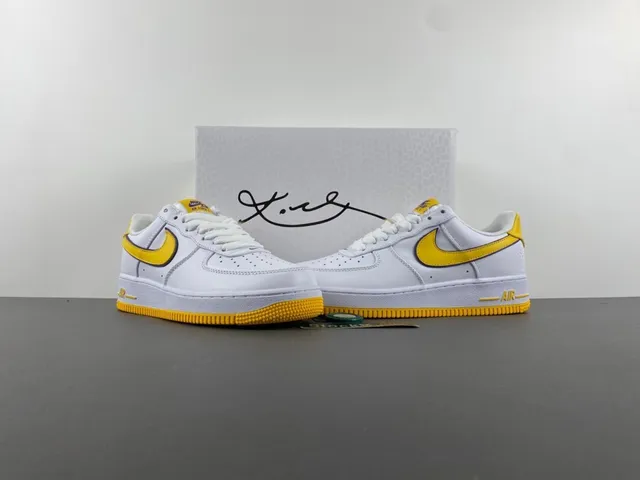 Nike Air Force 1 White and Yellow Lifestyle Sneakers 13