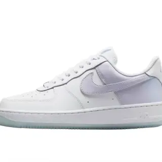 Nike Air Force 1 White Purple Low-Top Perforated Toe Lifestyle Sneakers