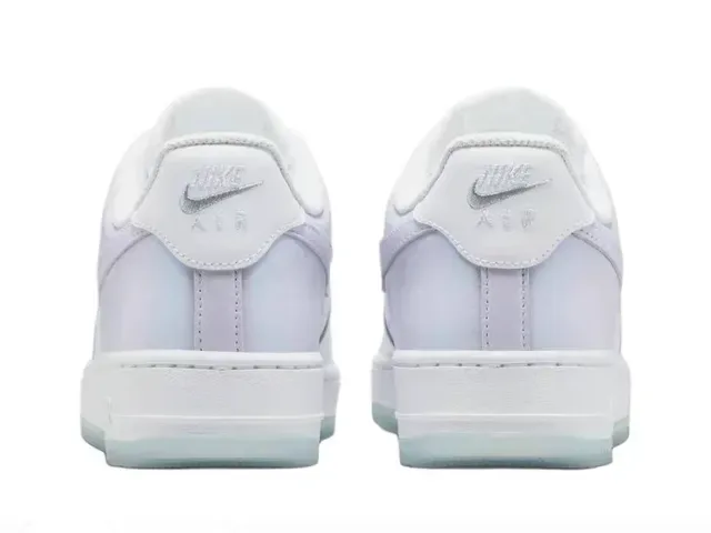 Nike Air Force 1 White Purple Low-Top Perforated Toe Lifestyle Sneakers 3