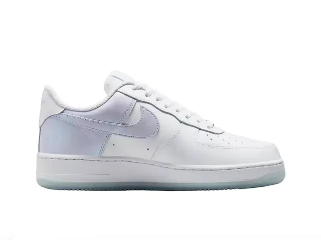 Nike Air Force 1 White Purple Low-Top Perforated Toe Lifestyle Sneakers 6