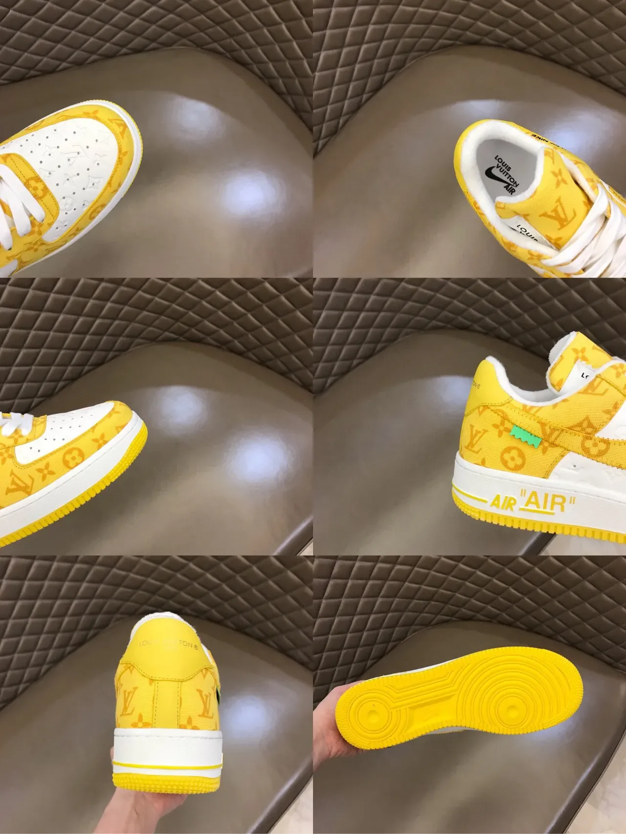 Nike Air Force 1 Yellow Monogram Print Lifestyle Sneakers 2