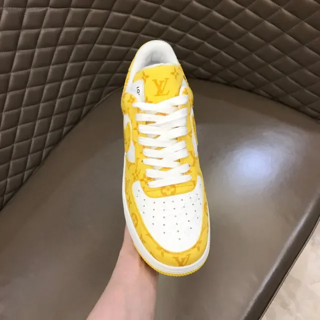 Nike Air Force 1 Yellow Monogram Print Lifestyle Sneakers 4