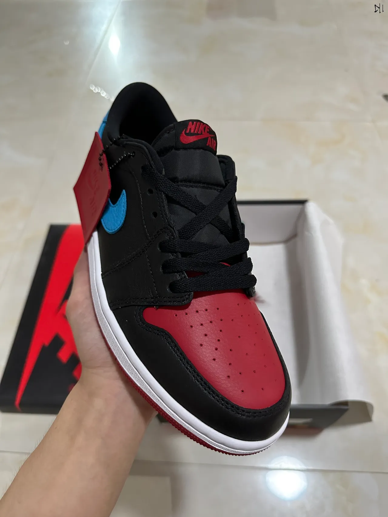 Nike Air Jordan 1 Black Blue Red Lifestyle Sneakers 2