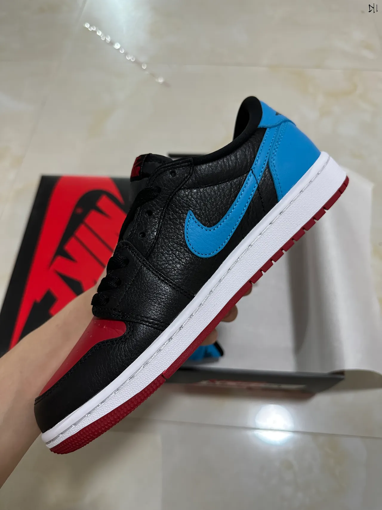Nike Air Jordan 1 Black Blue Red Lifestyle Sneakers 5