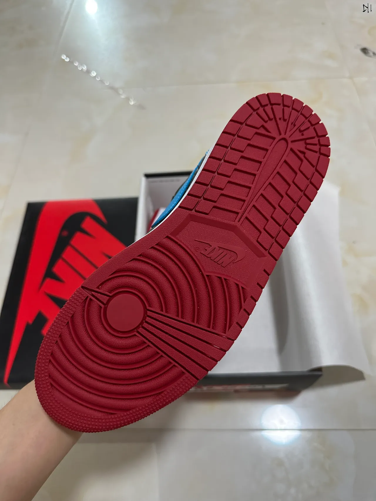 Nike Air Jordan 1 Black Blue Red Lifestyle Sneakers 6