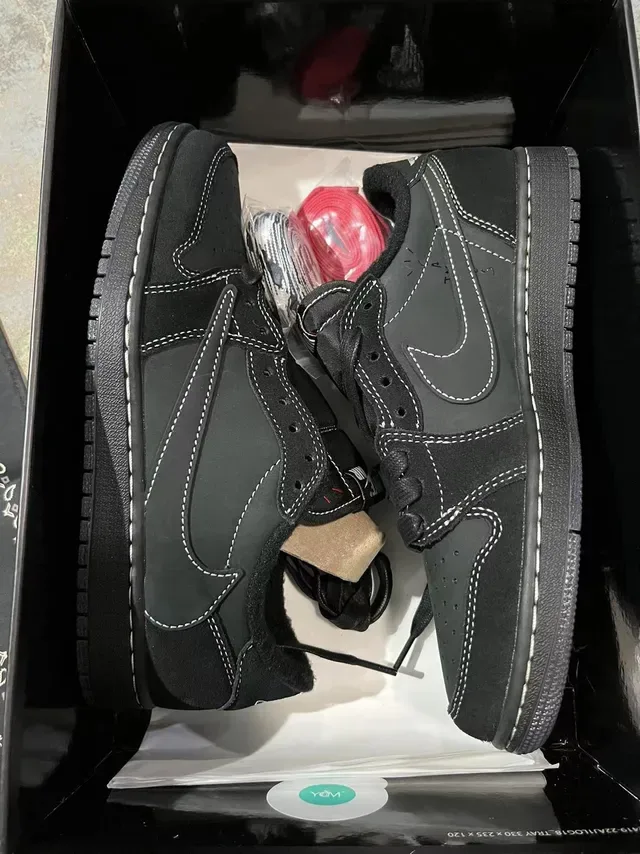 Nike Air Jordan 1 Black White Stitched Lifestyle Sneakers 6