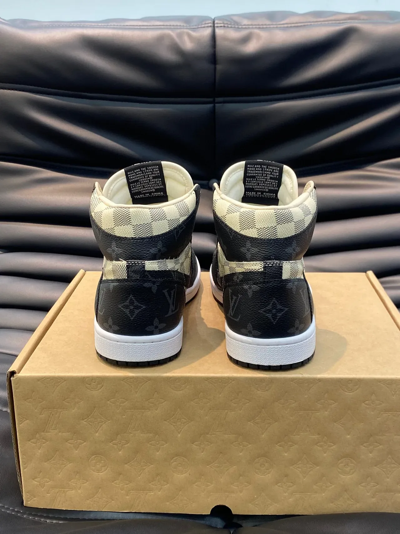 Nike Air Jordan 1 High Monogram Checkerboard Tênis de Basquete 7