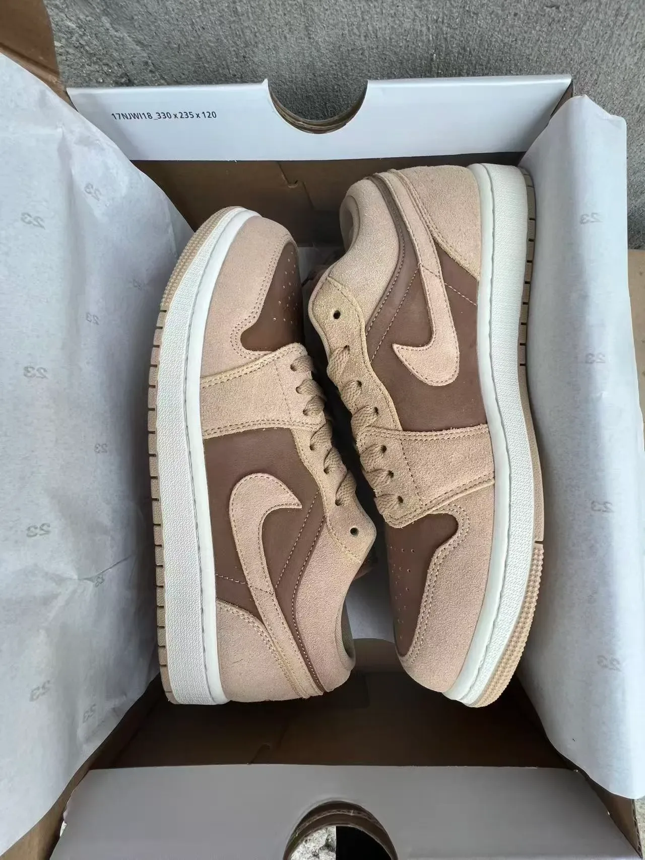 Nike Air Jordan 1 Low Beige Brown Suede Lifestyle Sneaker 8