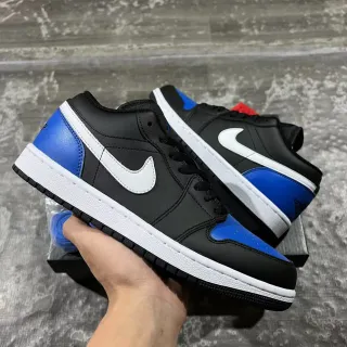 Nike Air Jordan 1 Low Black Royal Blue White Lifestyle Sneakers