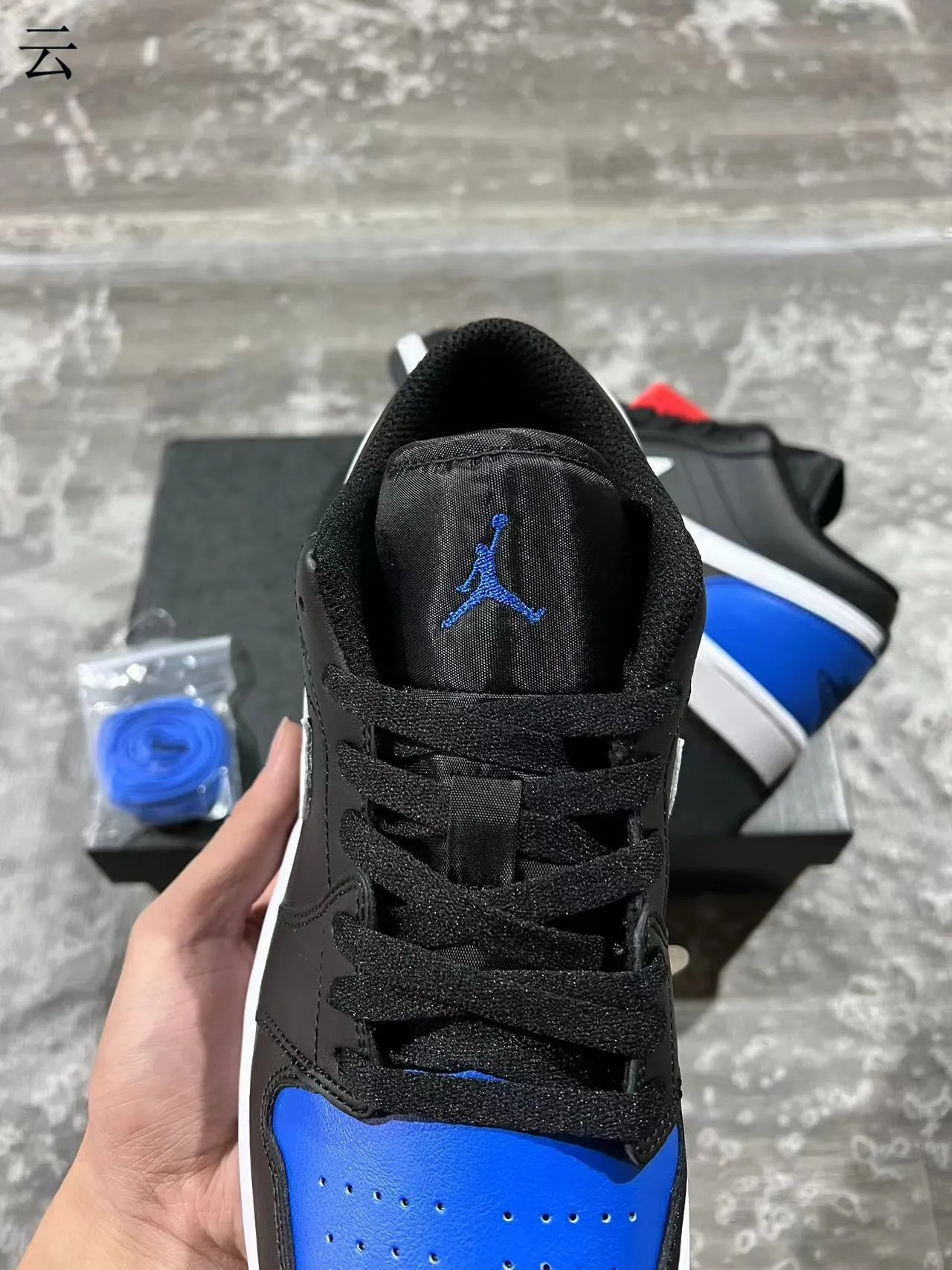 Nike Air Jordan 1 Low Black Royal Blue White Lifestyle Sneakers 4