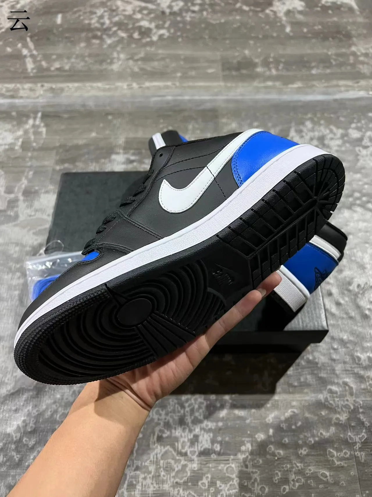 Nike Air Jordan 1 Low Black Royal Blue White Lifestyle Sneakers 6
