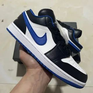 Nike Air Jordan 1 Low Black White Royal Blue Lifestyle Sneakers