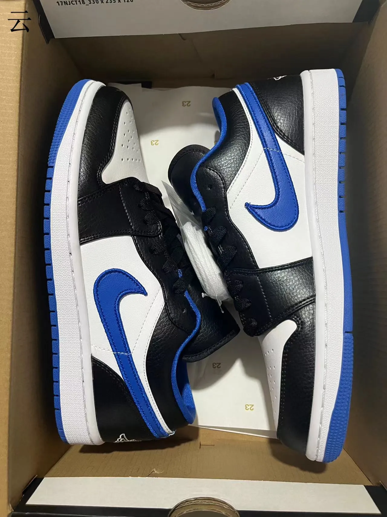 Nike Air Jordan 1 Low Black White Royal Blue Lifestyle Sneakers 3