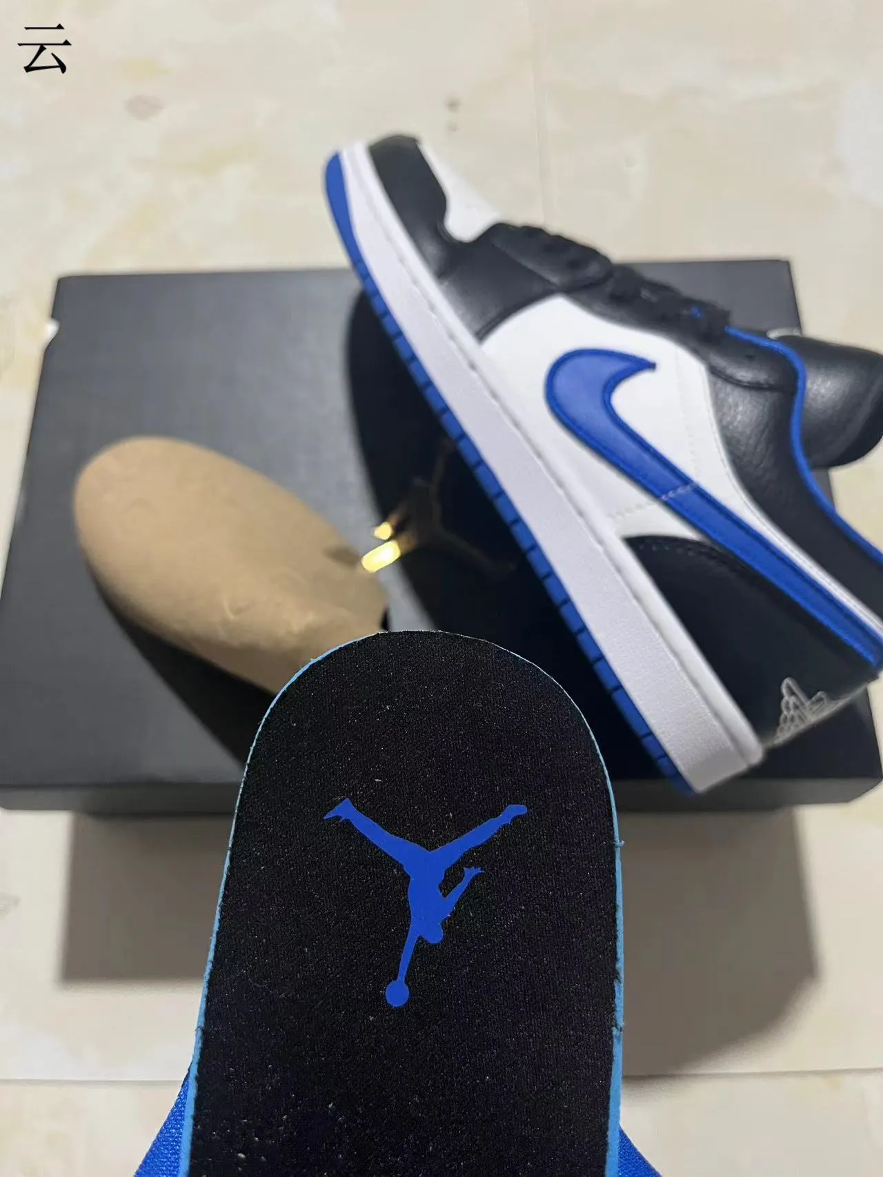 Nike Air Jordan 1 Low Black White Royal Blue Lifestyle Sneakers 4