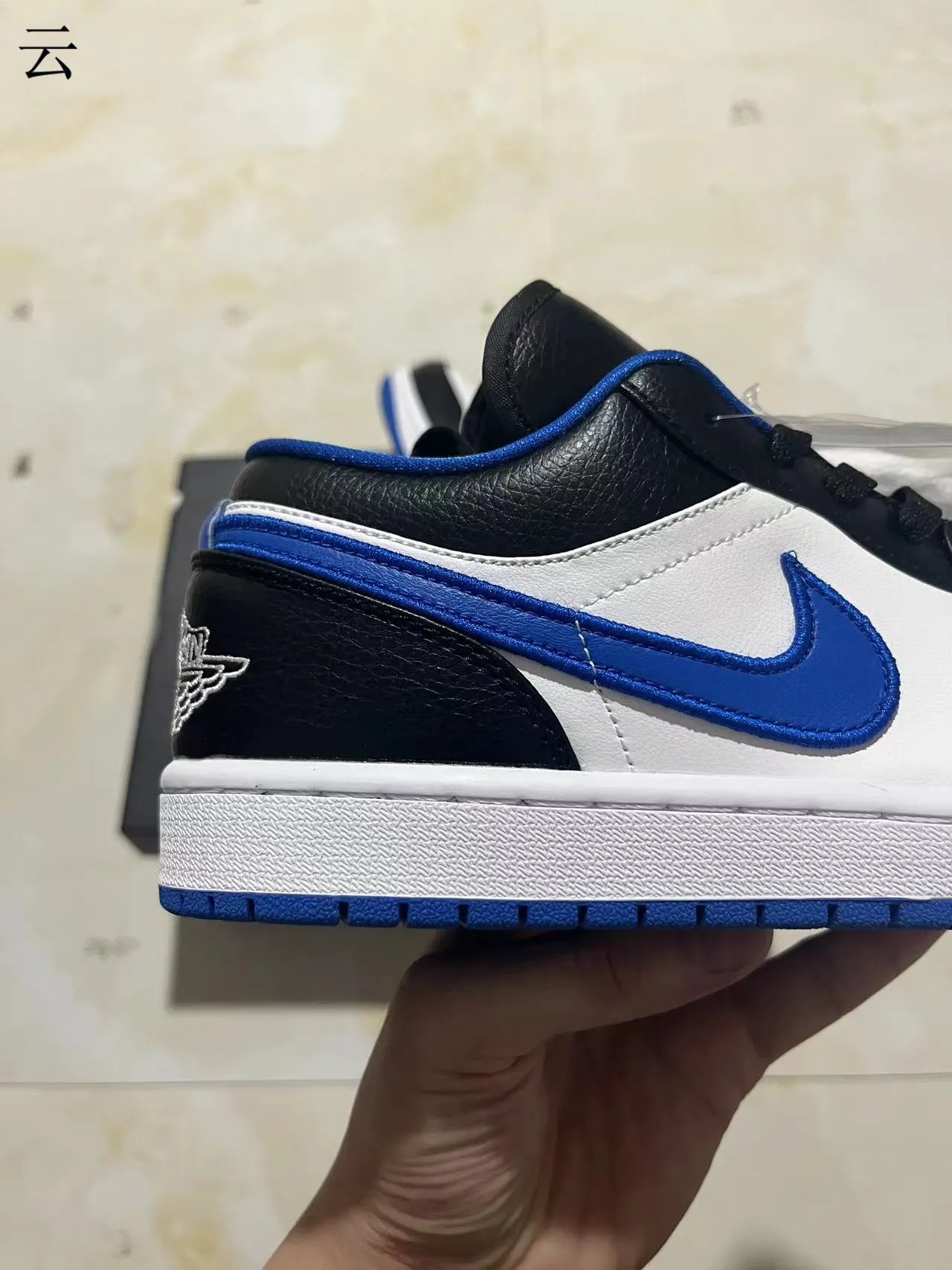 Nike Air Jordan 1 Low Black White Royal Blue Lifestyle Sneakers 7