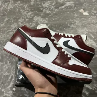 Nike Air Jordan 1 Low Burgundy White Black Lifestyle Sneakers