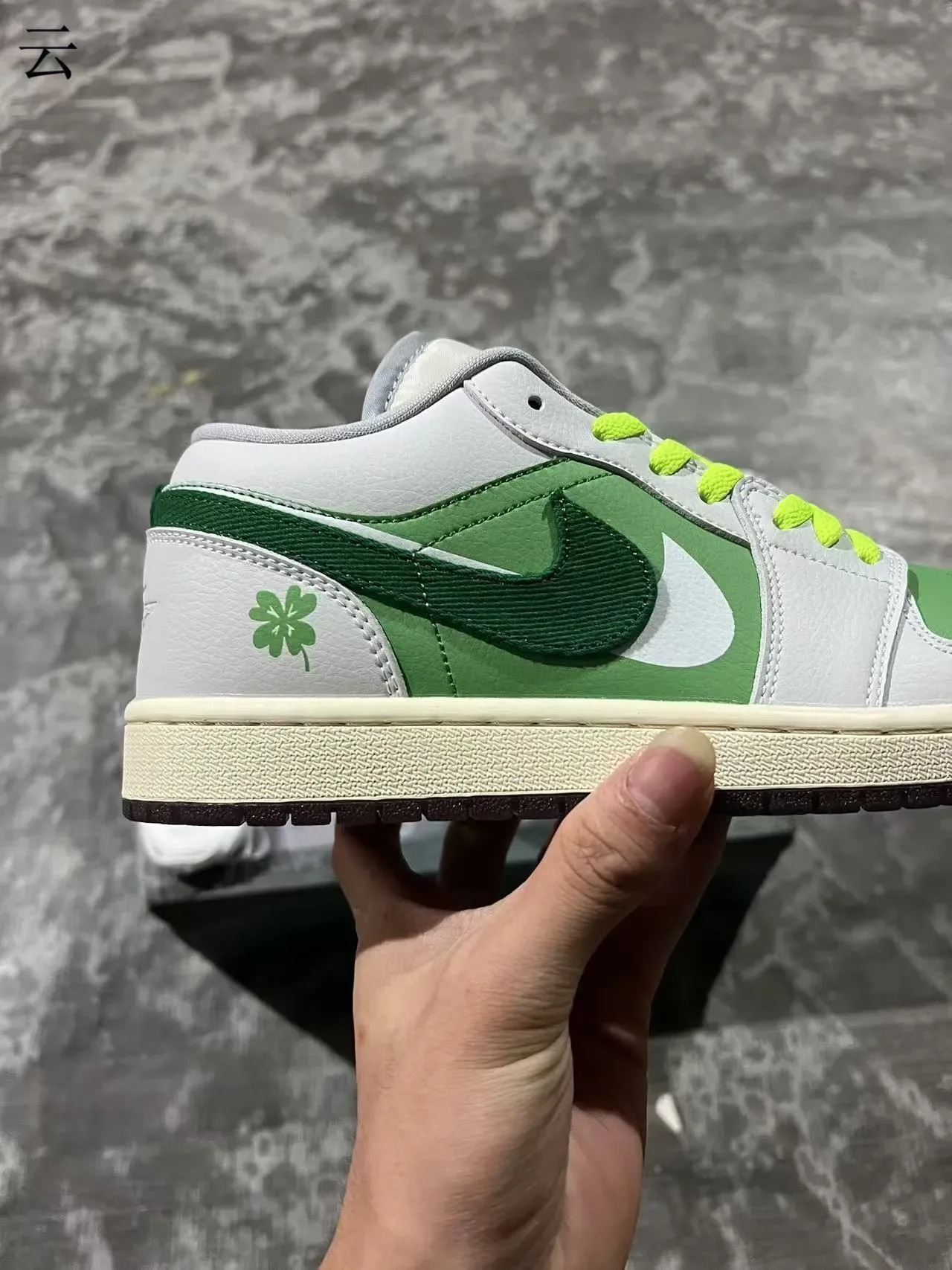 Nike Air Jordan 1 Low Green Shamrock Lifestyle Sneakers 6