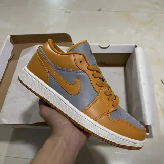 Nike Air Jordan 1 Low Mustard and Gray Lifestyle Sneakers