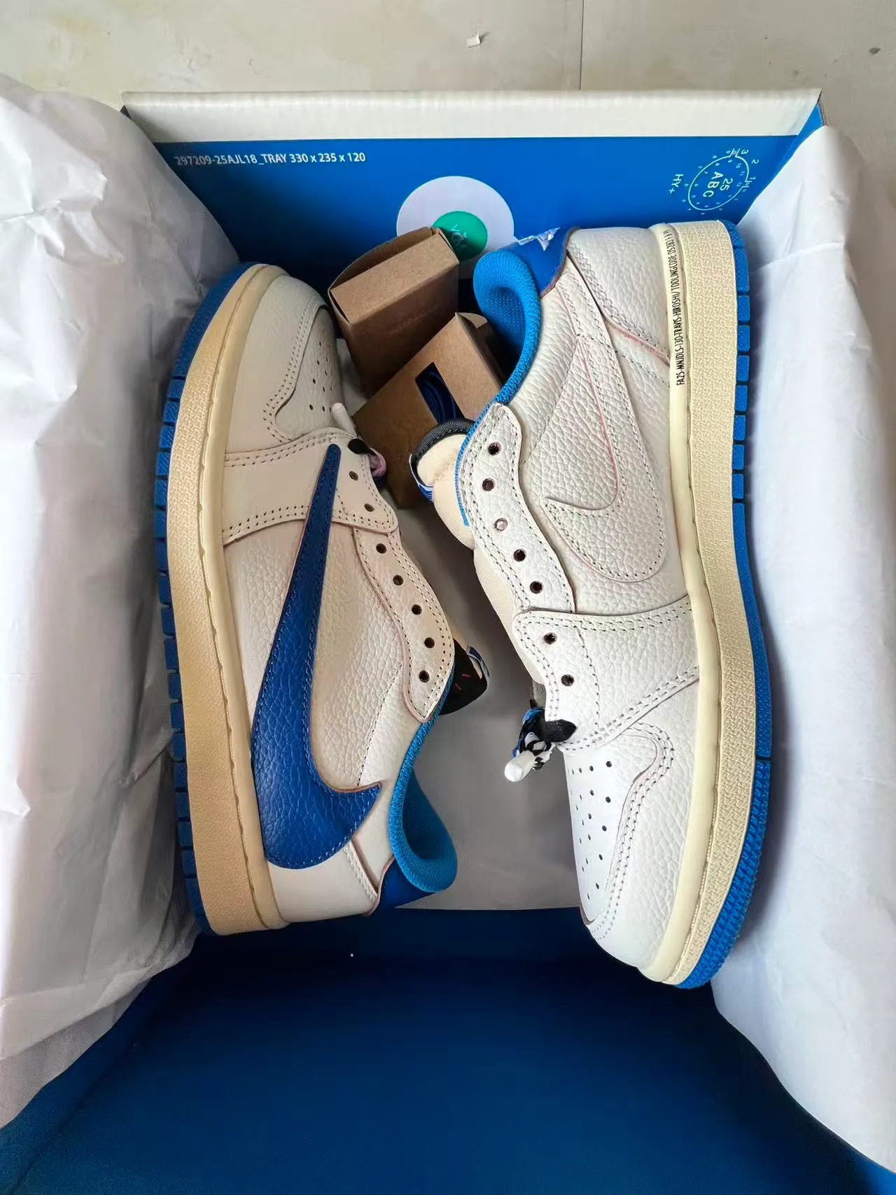 Nike Air Jordan 1 Low Off-White and Royal Blue Lifestyle Sneakers 10
