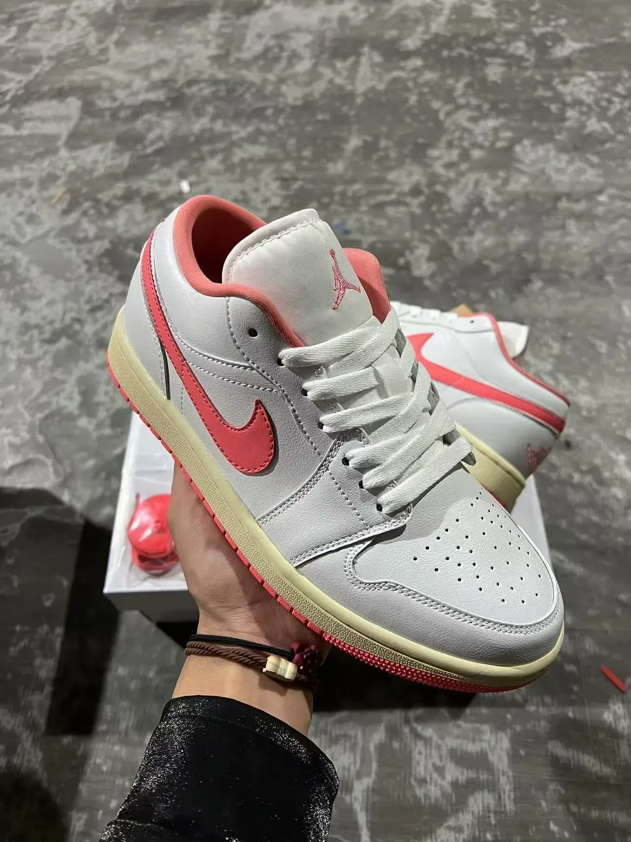 Nike Air Jordan 1 Low Pink Accent Lifestyle Sneakers 2