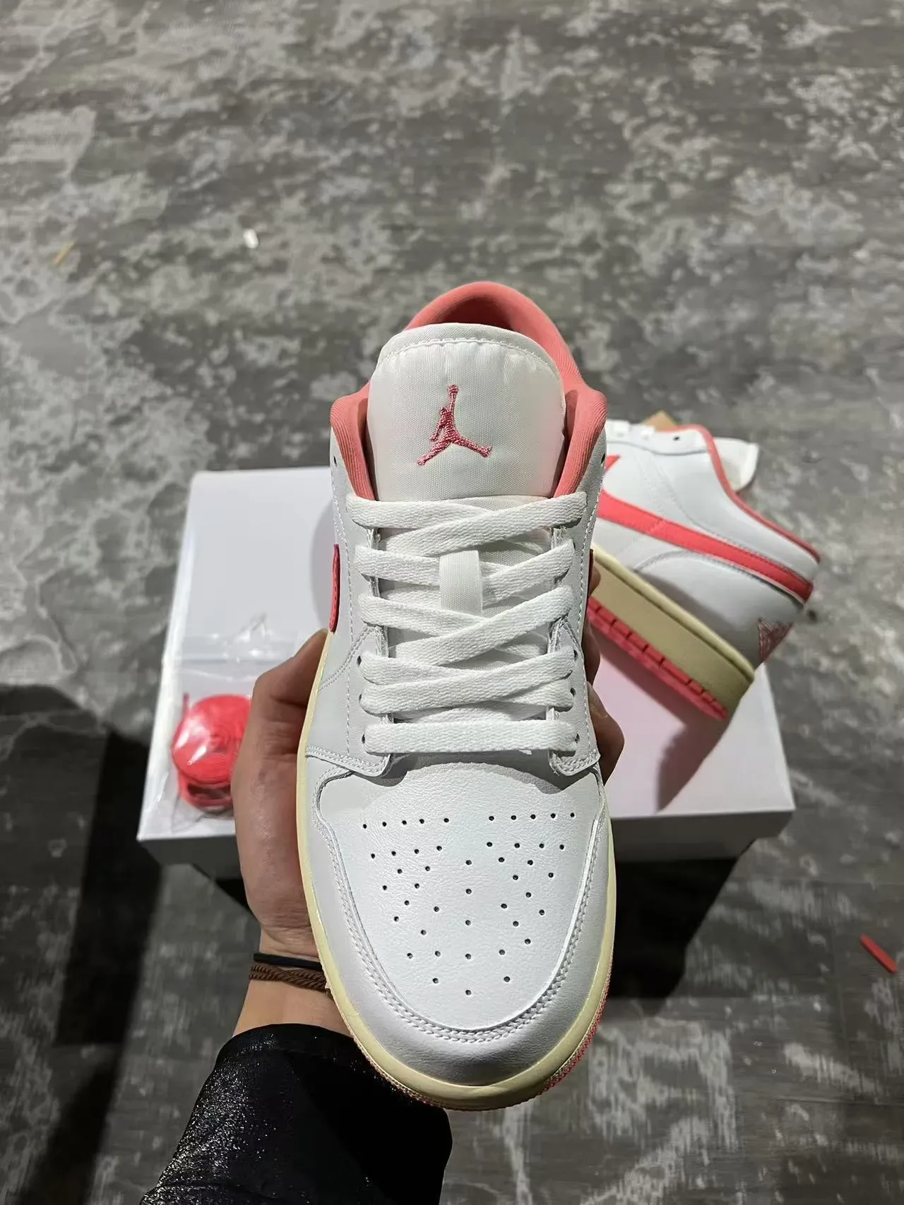 Nike Air Jordan 1 Low Pink Accent Lifestyle Sneakers 3