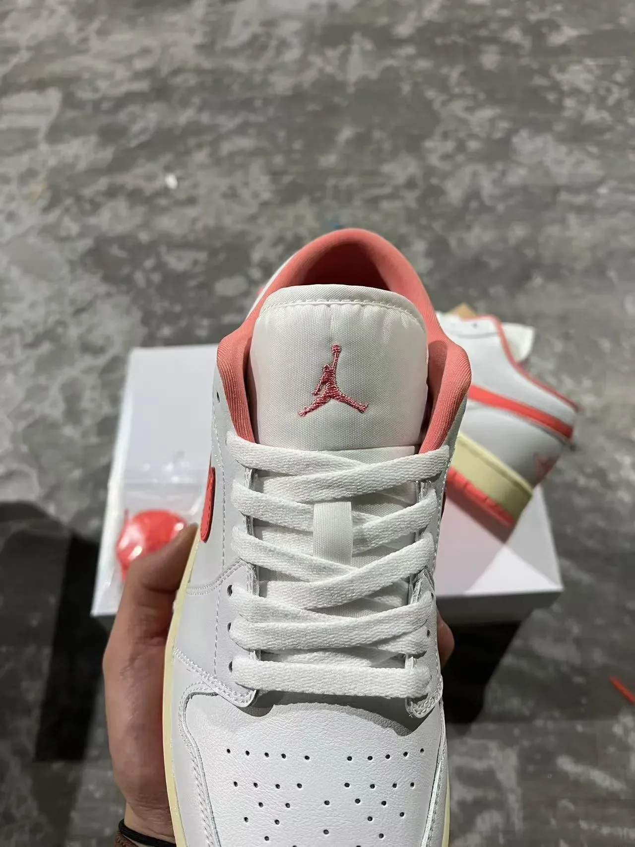 Nike Air Jordan 1 Low Pink Accent Lifestyle Sneakers 4