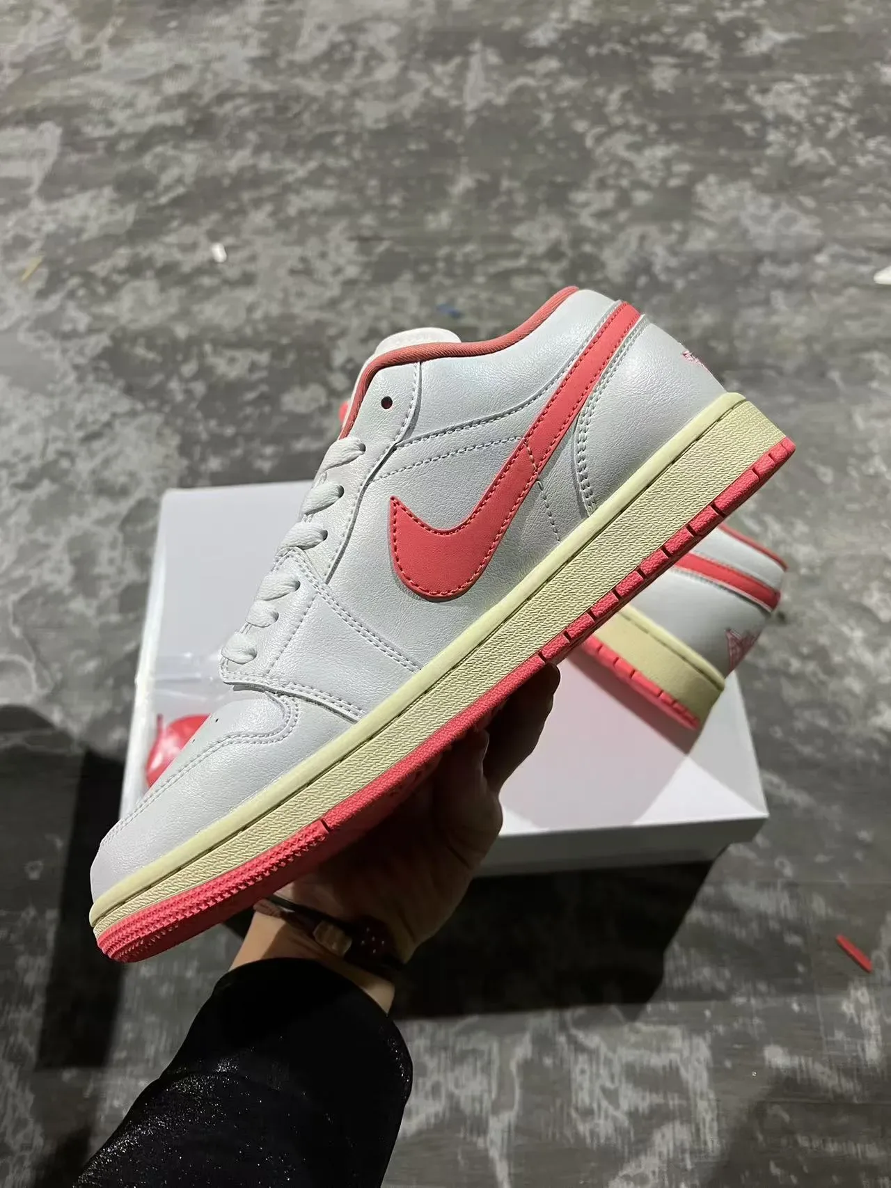 Nike Air Jordan 1 Low Pink Accent Lifestyle Sneakers 5
