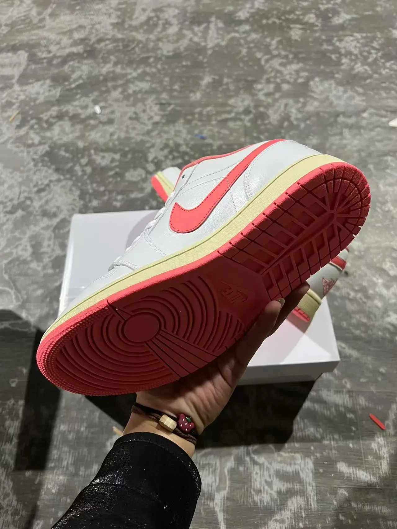 Nike Air Jordan 1 Low Pink Accent Lifestyle Sneakers 6